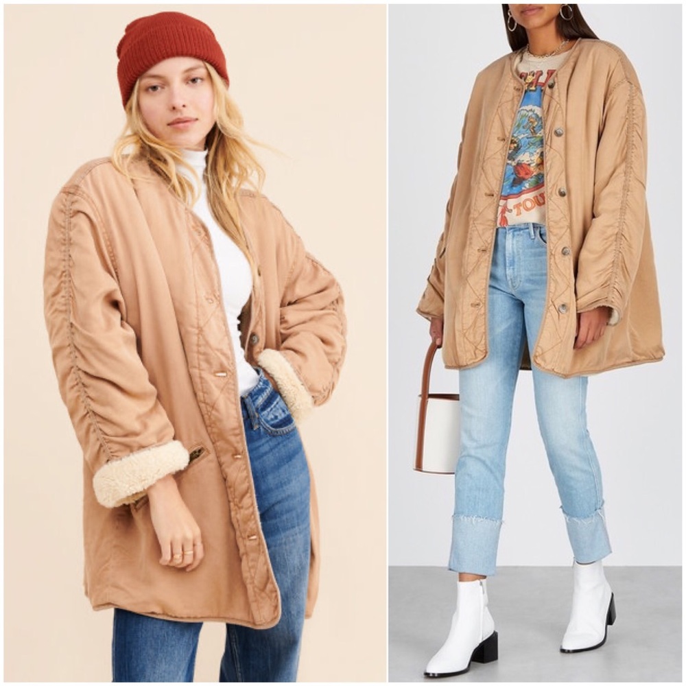 FREE PEOPLE Ivy Jacket Reversible Sherpa Coat M - Picture 4 of 8